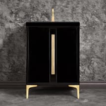Black / Satin Brass with Eglomise Prism Glass