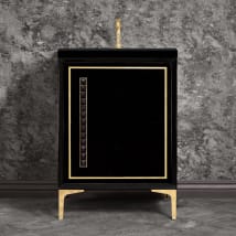 Black / Polished Brass with Black Pyramid Glass