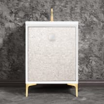 White / Satin Brass with White Prism Glass