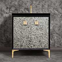 Black / Polished Brass with Eglomise Prism Glass
