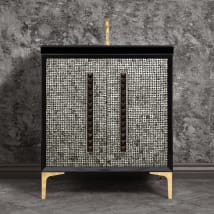 Black / Polished Brass with Black Pyramid Glass