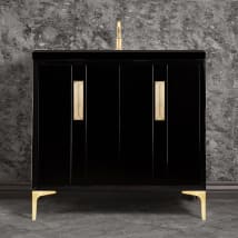 Black / Satin Brass with Eglomise Prism Glass