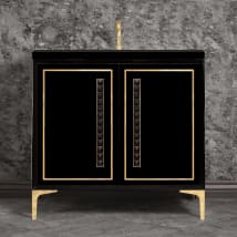 Black / Polished Brass with Black Pyramid Glass
