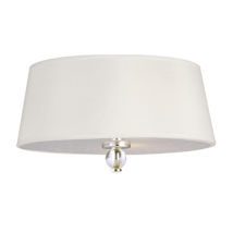 Polished Nickel / White Fabric Shade