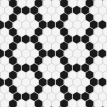 Matte White / Matte Black Hexagon
