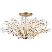 Painted Legacy Brass / White Swirl Glass