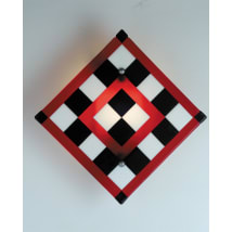 Black / White Check with Red Stripe