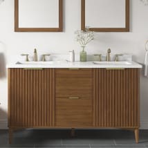 Warm Walnut / White Engineered Marble