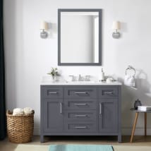 Dark Charcoal / White Cultured Marble