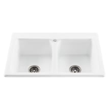 White / 2 Faucet Holes