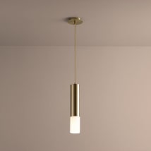 Aged Brass / Matte Opal Shade