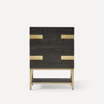 Matte Black Oak with Aged Brass