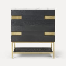 Matte Black Oak with Aged Brass