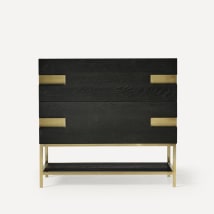 Matte Black Oak with Aged Brass