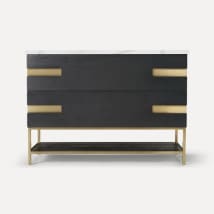 Matte Black Oak with Aged Brass