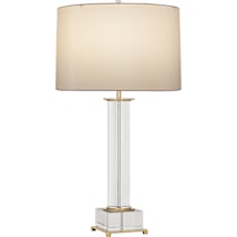 Modern Brass / Lucite Lead Crystal