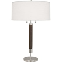 Polished Nickel / Dark Walnut Wood Column