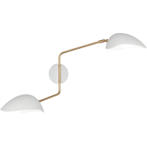 Modern Brass / Satin White Shades