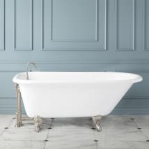 White / Brushed Nickel Feet