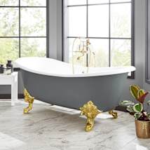 Dark Gray / Polished Brass Feet