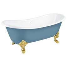 Slate Blue / Polished Brass Feet