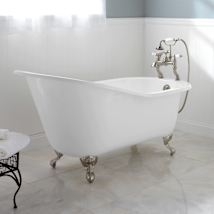 White / Polished Nickel Feet