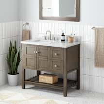 Ash Brown / Carrara Marble