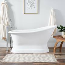 White / Brushed Nickel Drain