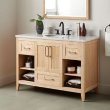 Natural Bamboo / Carrara Marble