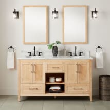 Natural Bamboo / Carrara Marble