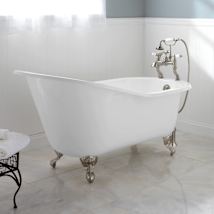 White / Brushed Nickel Feet