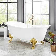 White / Brushed Nickel Feet