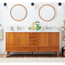 Teak / Carrara Marble