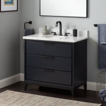 Midnight Navy Blue / Carrara Marble