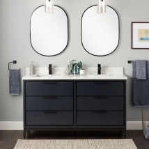 Midnight Navy Blue / Carrara Marble