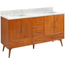 Teak / Carrara Marble