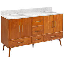 Teak / Carrara Marble