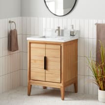 Natural Teak / Carrara Marble