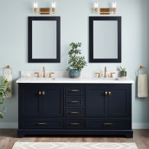 Midnight Navy Blue / Carrara Marble