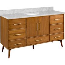 Teak / Carrara Marble