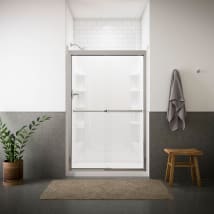 Silver with Smooth/Clear Glass Texture