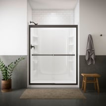 Anodized Deep Bronze with Smooth/Clear Glass Texture