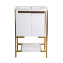 White and Brushed Gold / White