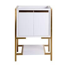 White / Brushed Gold Accent