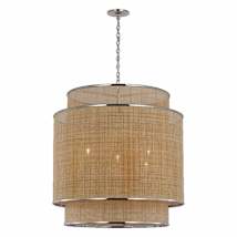 Polished Nickel / Natural Rattan