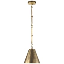 Visual Comfort Studio TOB by Thomas O'Brien TW1031BBS Beckham Classic 1  Light 17 Inch Tall Wall Sconce in Burnished Brass with White Linen Fabric  Shade