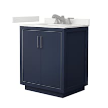Dark Blue / White Quartz Top / Brushed Nickel Hardware