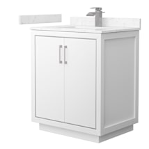 White / Carrara Cultured Marble Top / Brushed Nickel Hardware