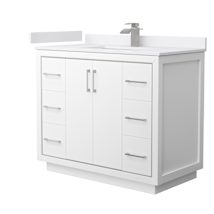 White / White Cultured Marble Top / Brushed Nickel Hardware