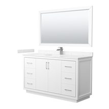 White / Carrara Cultured Marble Top / Brushed Nickel Hardware